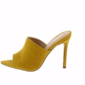 Arrie Mustard Suede Mule Stiletto Heel